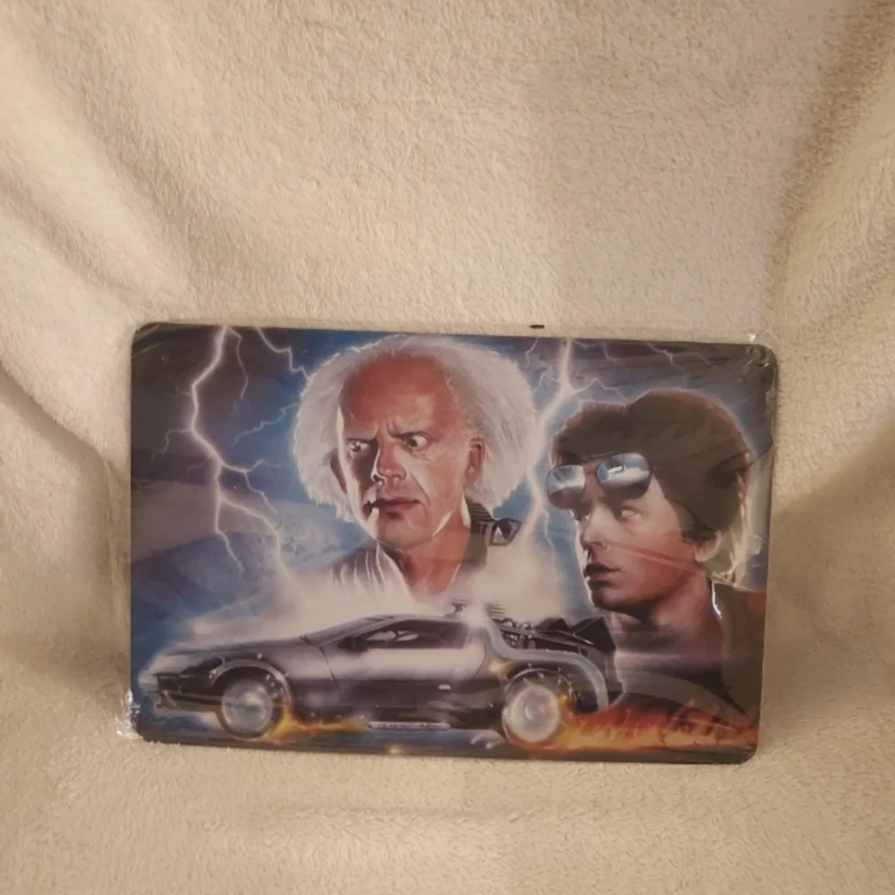Back to the future tin sign